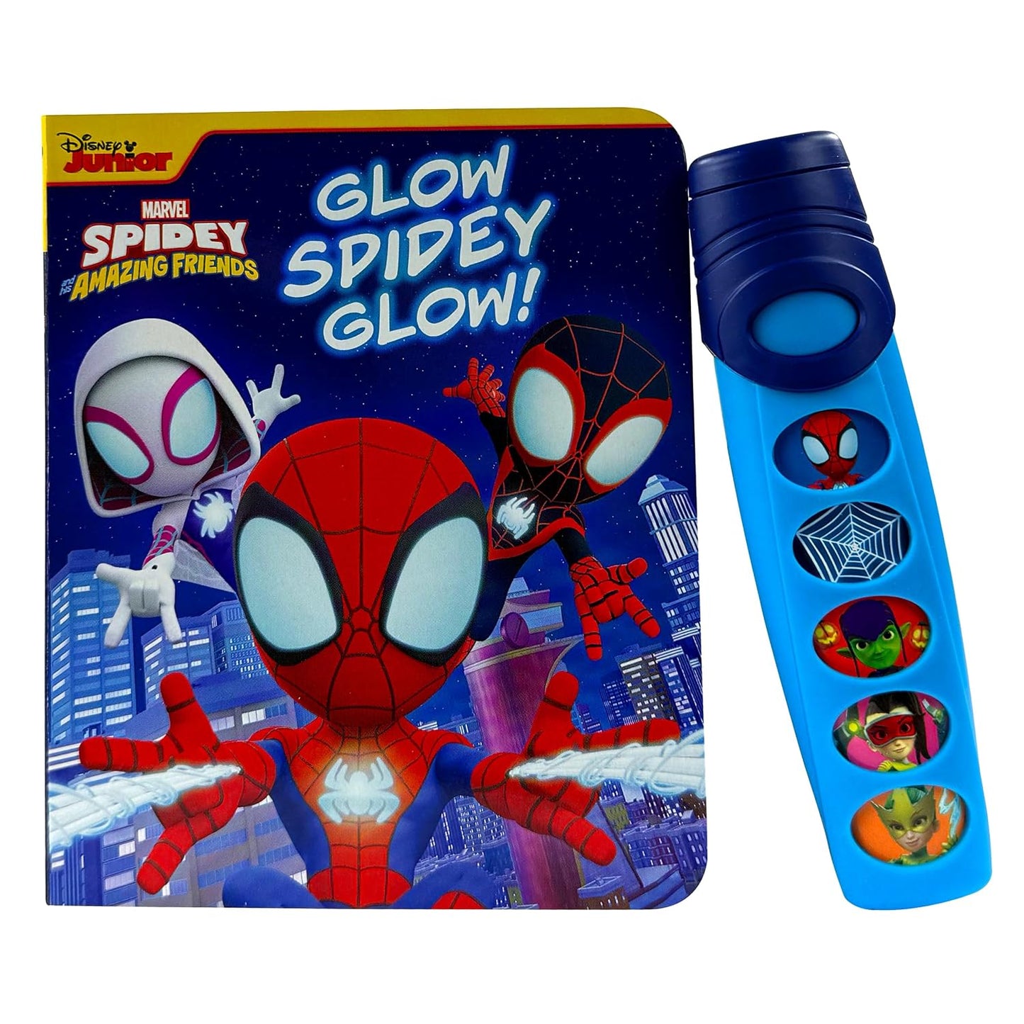 Disney Junior Marvel Spidey and His Amazing Friends - Glow Spidey Glow! Book and 5-Sound Flashlight Set