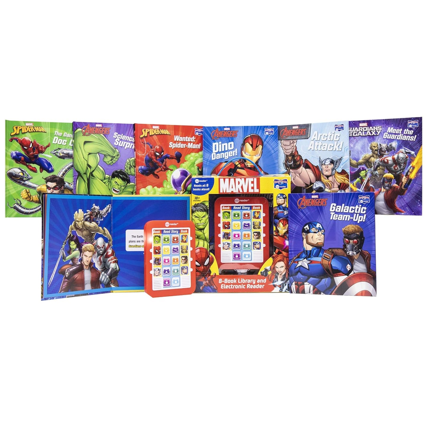 Marvel Super Heroes Spider-man, Avengers, Guardians, and More! - Me Reader Electronic Reader with 8 Book Library