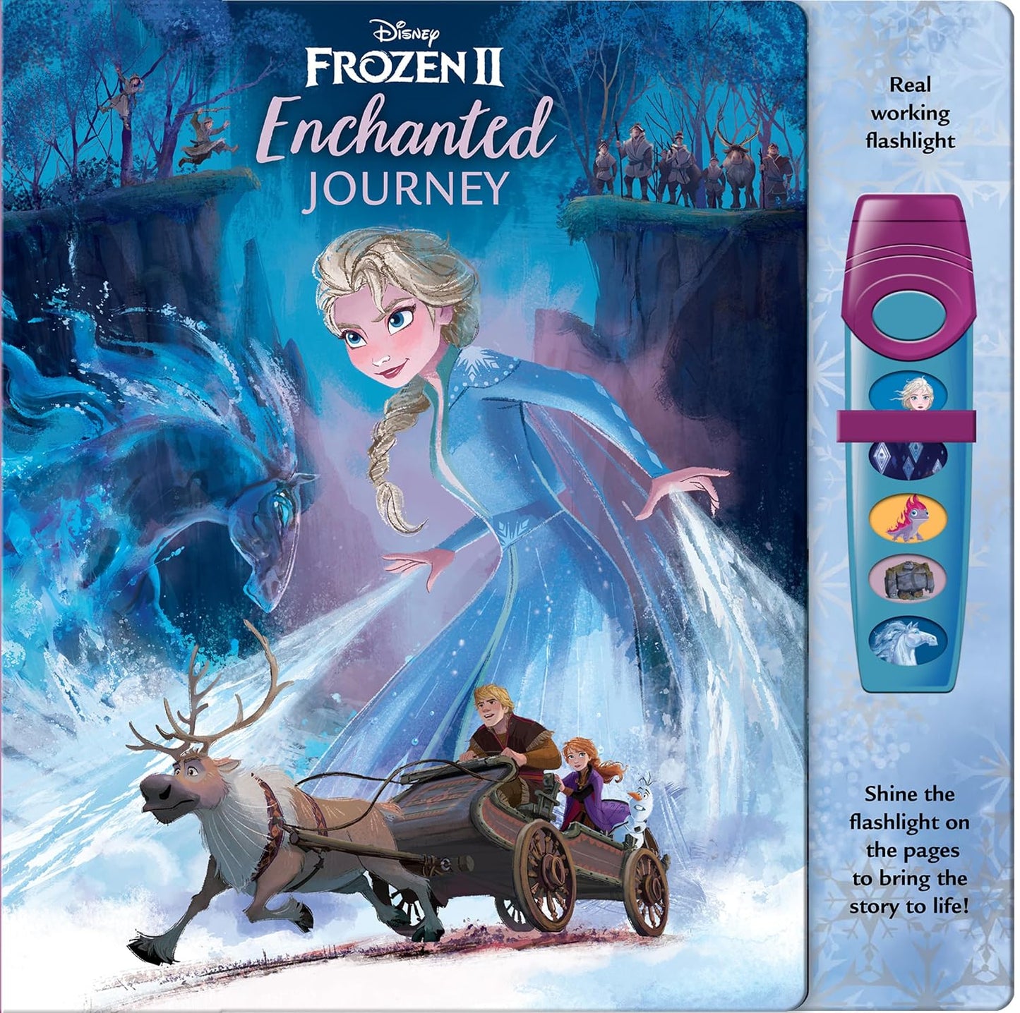 Disney Frozen 2 Elsa, Anna, Olaf and More! - Enchanted Journey - Sound Book and Interactive Sound Flashlight Toy Set