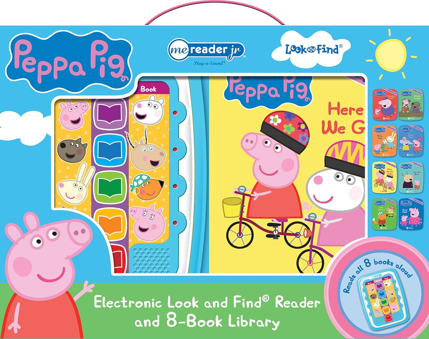 Peppa Pig - Electronic Me Reader Jr and 8 Look and Find Sound Book Library