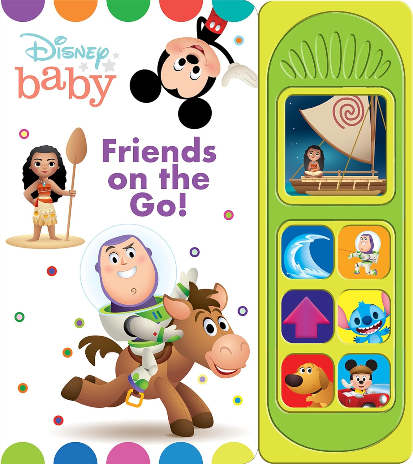 Disney Baby Mickey Mouse, Buzz Lightyear, Moana, and More! – Friends on the Go! 7-Button Sound Book