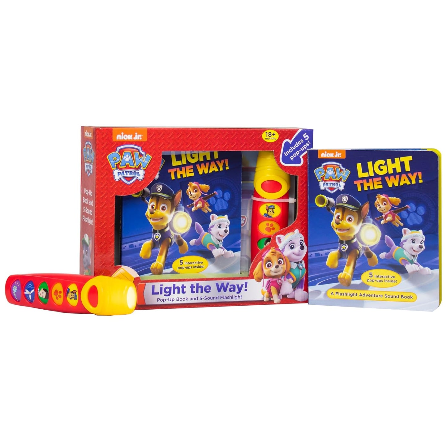 Nickelodeon PAW Patrol: Light the Way! Play-a-Sound Book and 5-Sound Flashlight