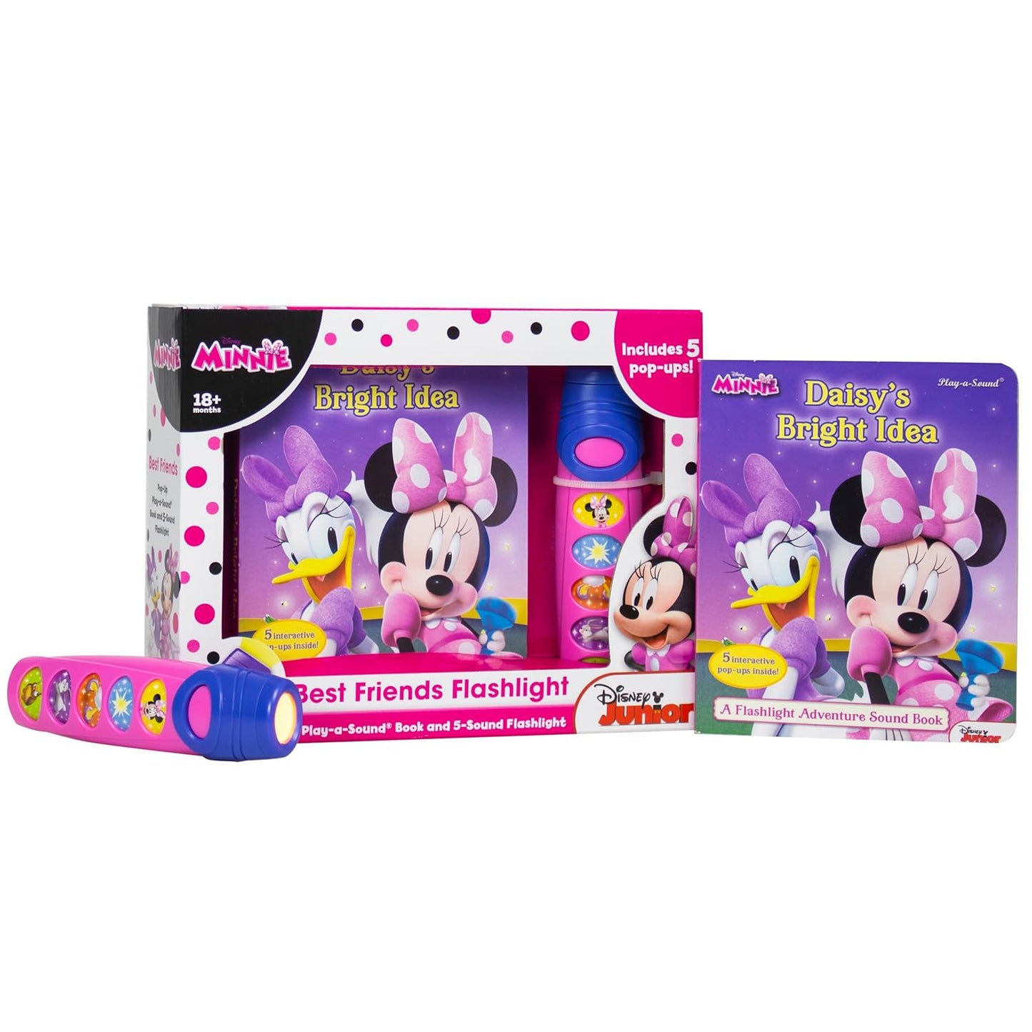 Disney Minnie Mouse - Best Friends Pop-Up Sound Board Book and Sound Flashlight Toy