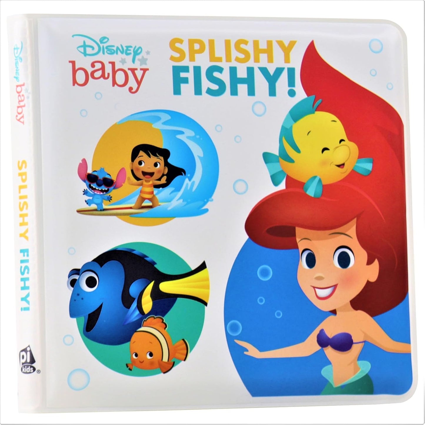 Disney Baby Moana, Little Mermaid, Finding Nemo and More!- Splishy Fishy! Waterproof Bath Book / Bath Toy