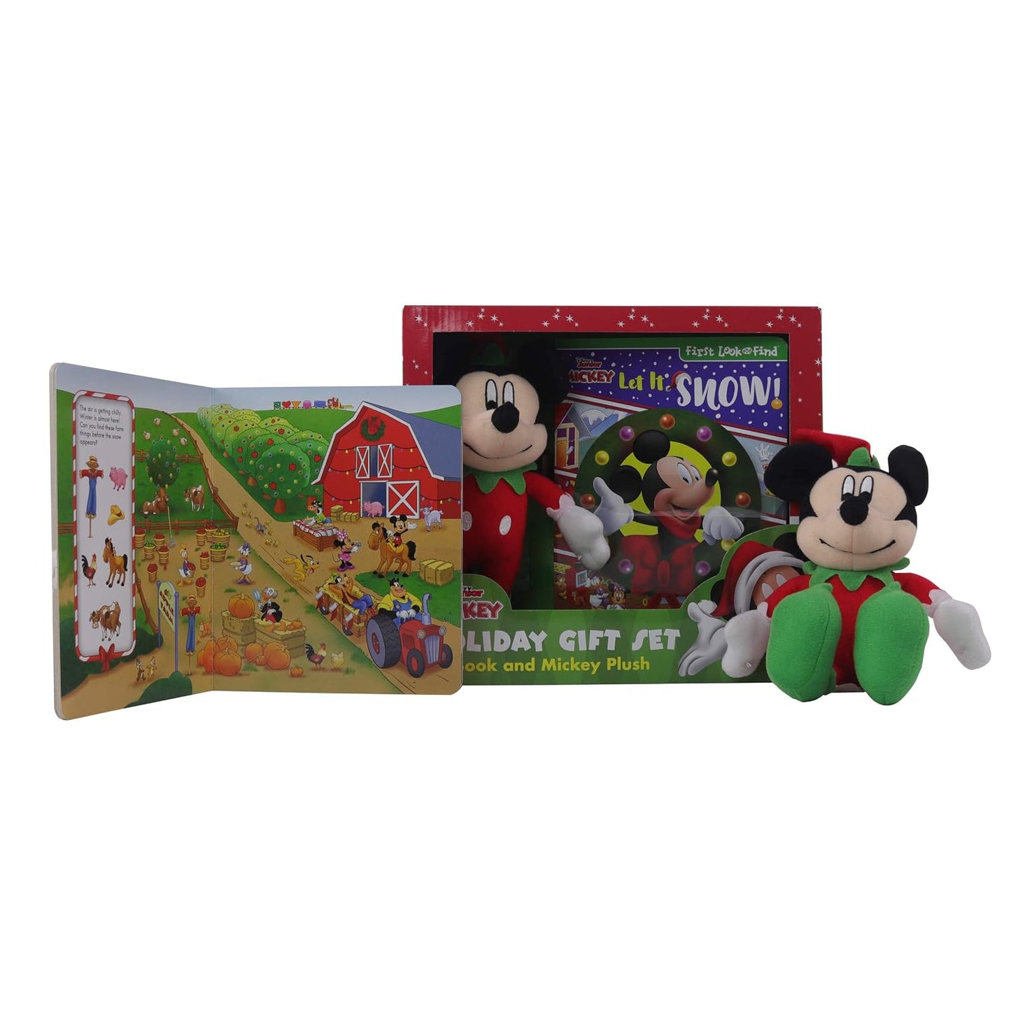 Disney Junior Mickey Mouse Clubhouse - Let It Snow! Holiday Gift Set - First Look and Find Activity Book and Mickey Plush!