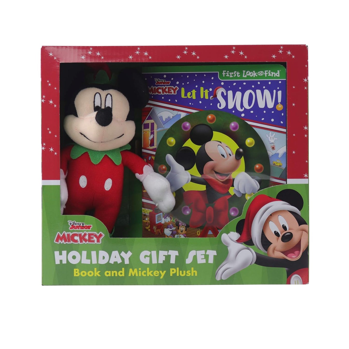 Disney Junior Mickey Mouse Clubhouse - Let It Snow! Holiday Gift Set - First Look and Find Activity Book and Mickey Plush!