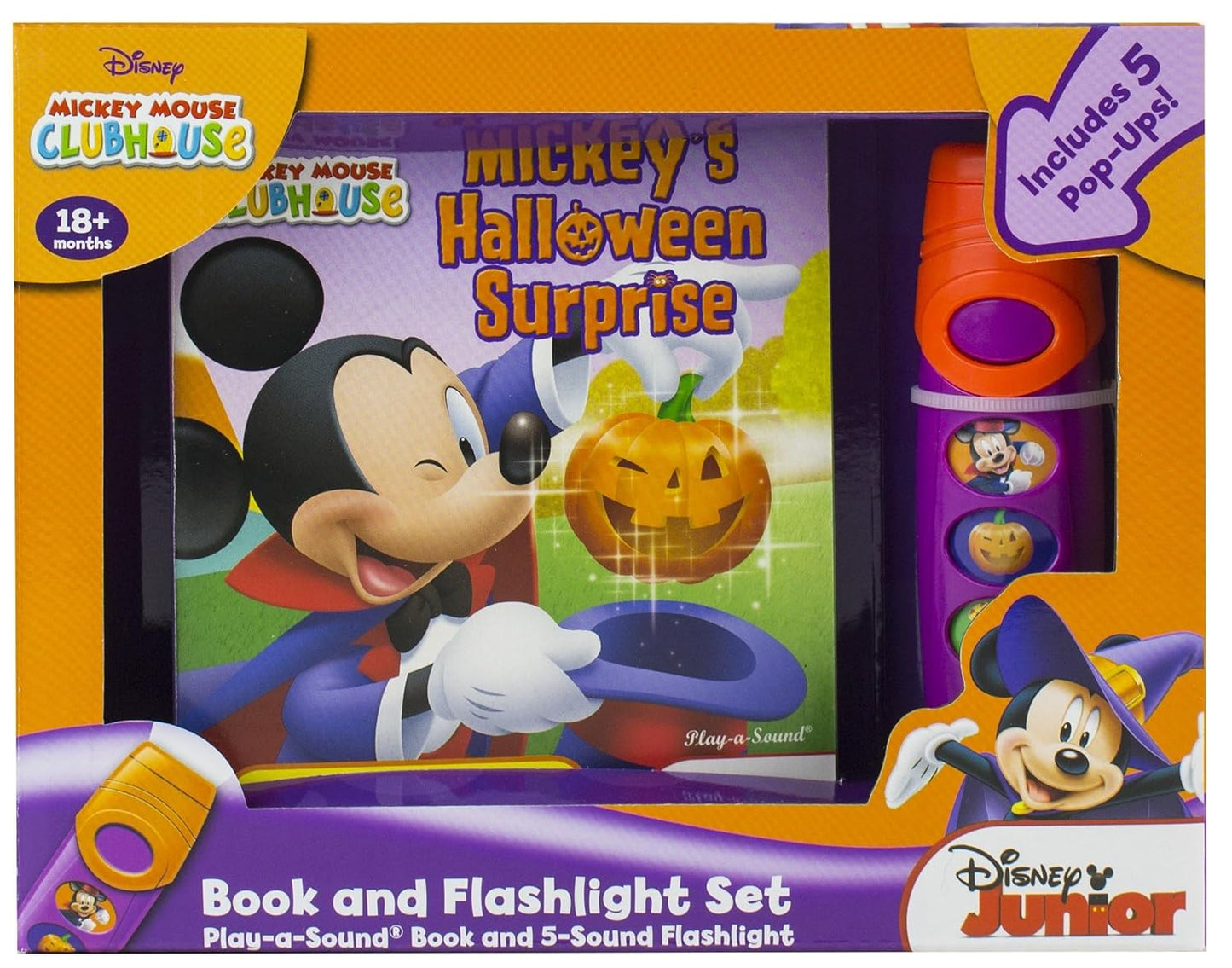 Disney Junior Mickey Mouse Clubhouse: Mickey's Halloween Surprise Book and 5-Sound Flashlight Set
