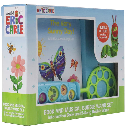 World of Eric Carle, The Very Sunny Day! Book and Musical Bubble Wand Sound Book Set - Toy Bubble Wand Plays 5 Songs