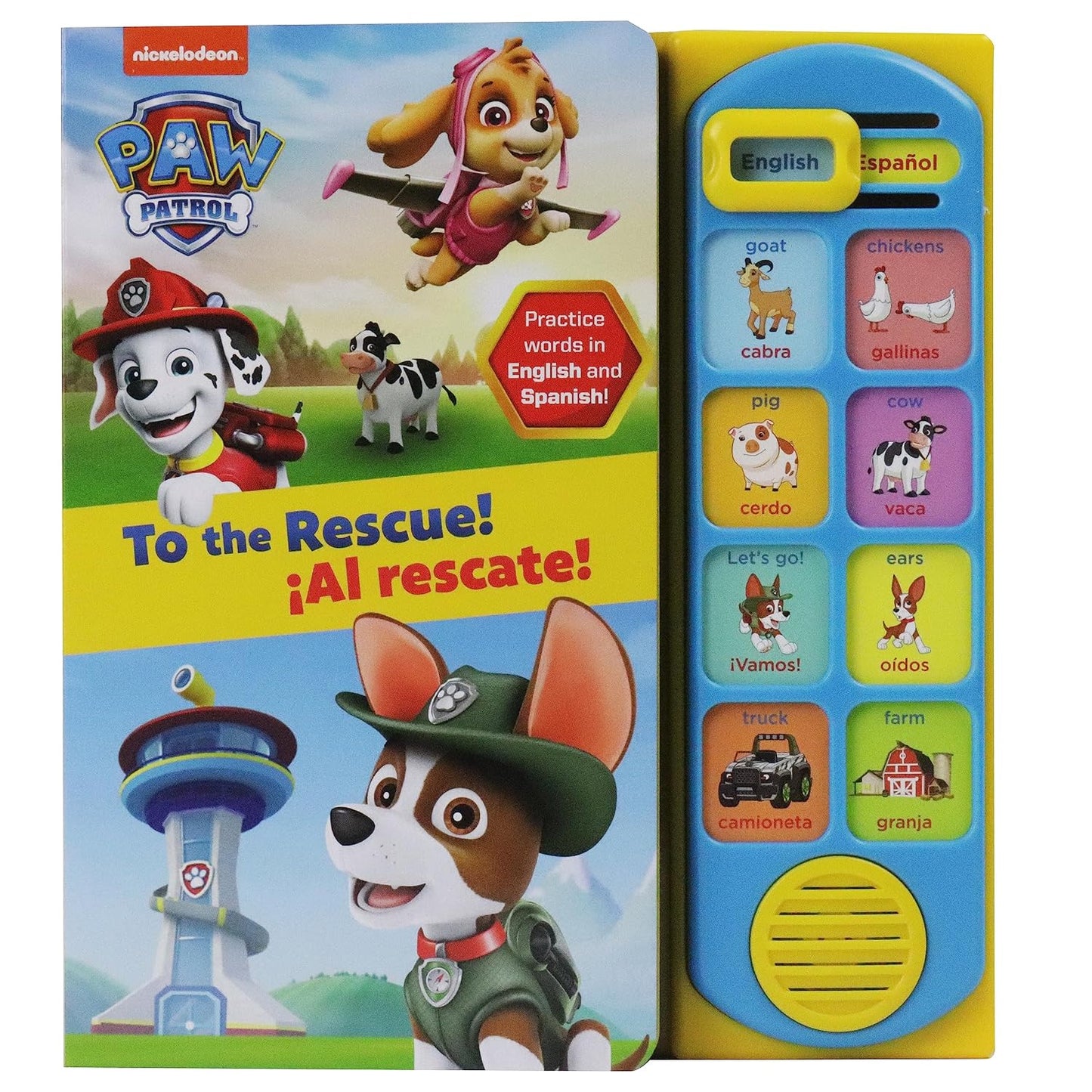 Nickelodeon PAW Patrol Marshall, Tracker, and Skye - To the Rescue! Al Rescate! - English and Spanish Bilingual Sound Book