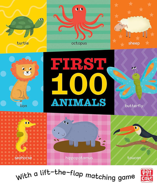 First 100 Animals: A board book with a lift-the-flap matching game