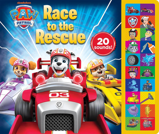 PAW Patrol Chase, Marshall, Skye, and More! - Race to the Rescue 20-Button Sound Book