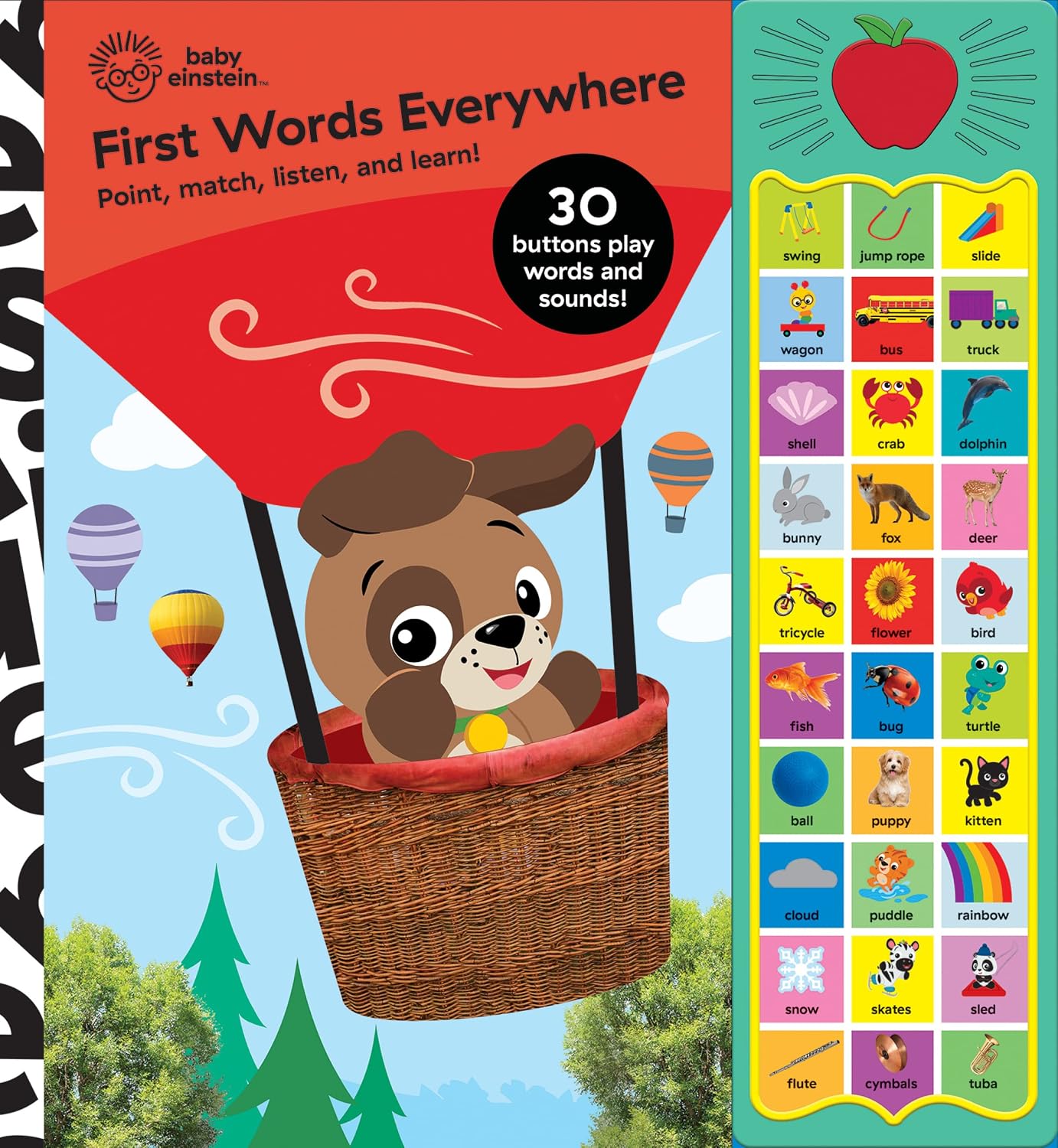 Baby Einstein - First Words Everywhere! Point, Match, Listen, and Learn! 30-Button Animal Sound Book