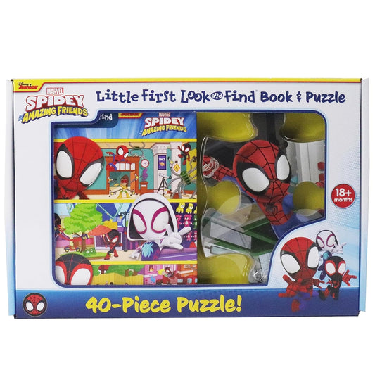 Disney Junior Marvel Spidey and His Amazing Friends - Little First Look and Find Activity Book & Interactive Puzzle Toy Set