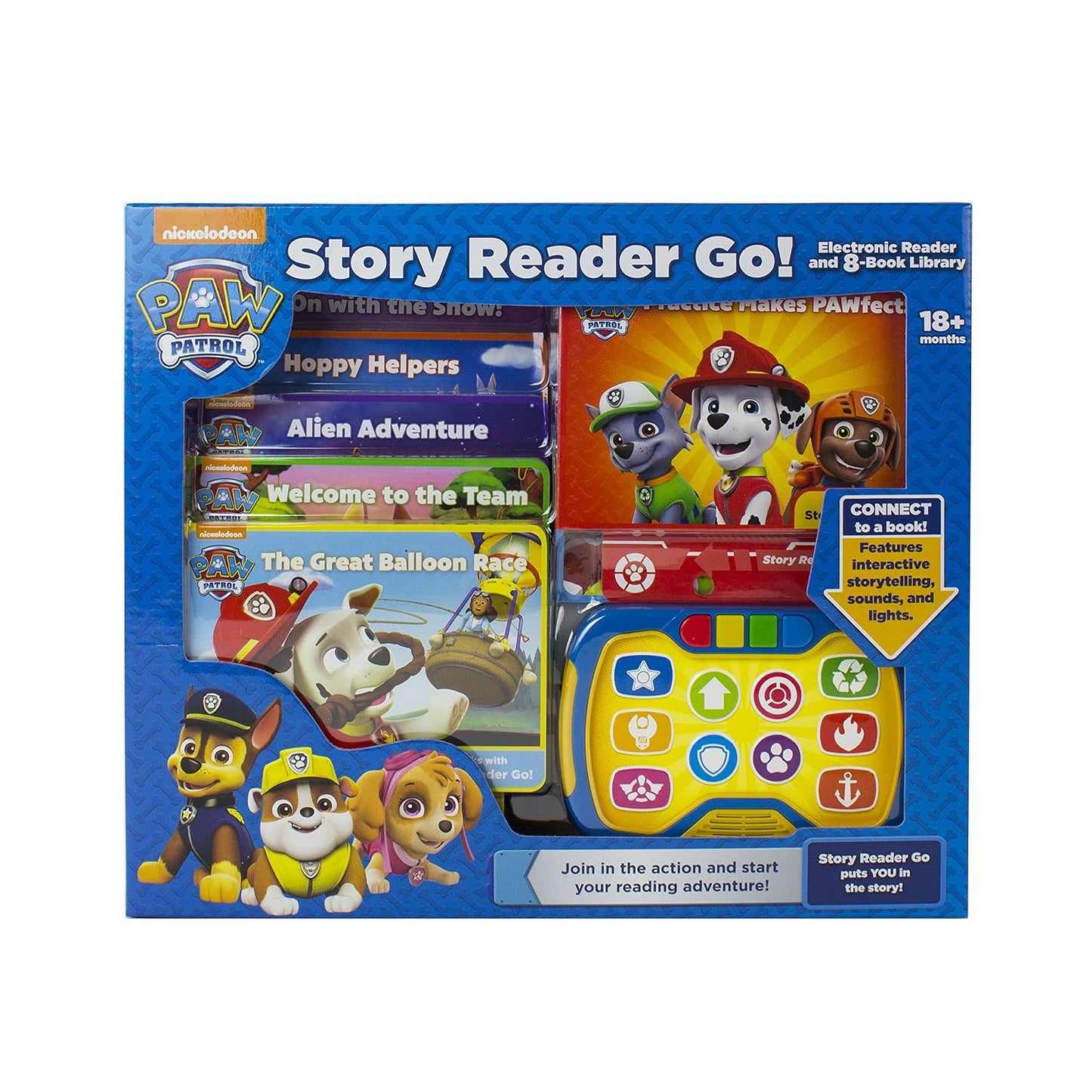 Nickelodeon Paw Patrol: Story Reader Go! Electronic Reader and 8-Book Library Sound Book Set