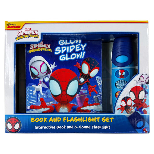 Disney Junior Marvel Spidey and His Amazing Friends - Glow Spidey Glow! Book and 5-Sound Flashlight Set